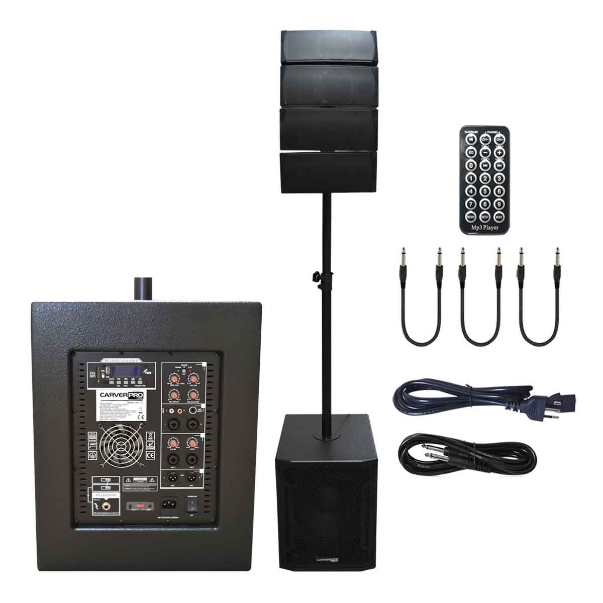 SIST. ARRAY SUB12+4 SATS 550W RMS 1500W MAX. C/ATRIL CARVER PRO CSR-124