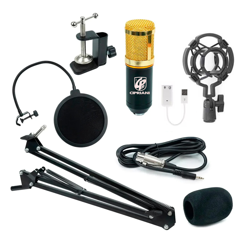 KIT STREAMING MIC/ATRIL/FILTRO/ACC BM-800K GOLD   