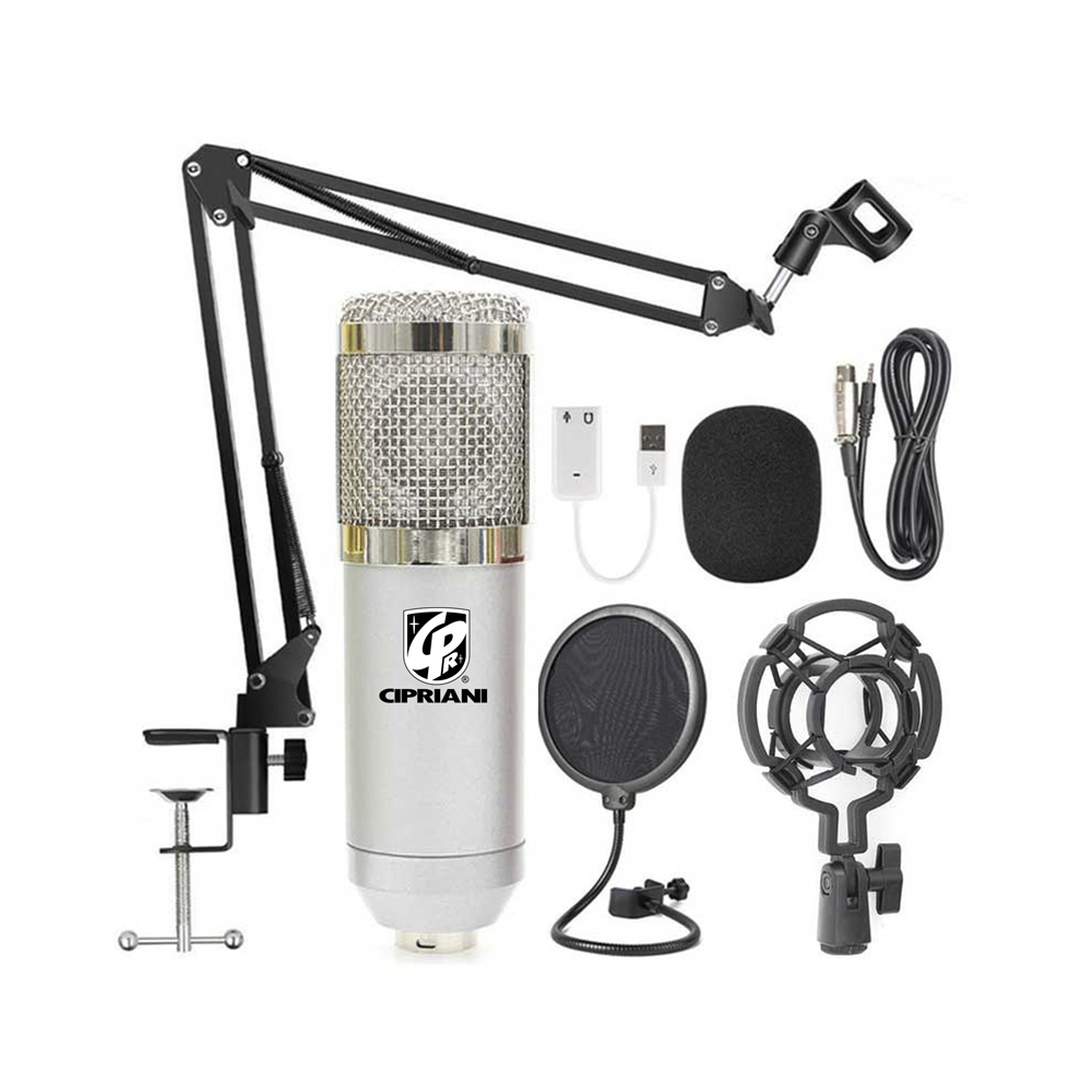 KIT STREAMING MIC/ATRIL/FILTRO/ACC BM-800K SILVER