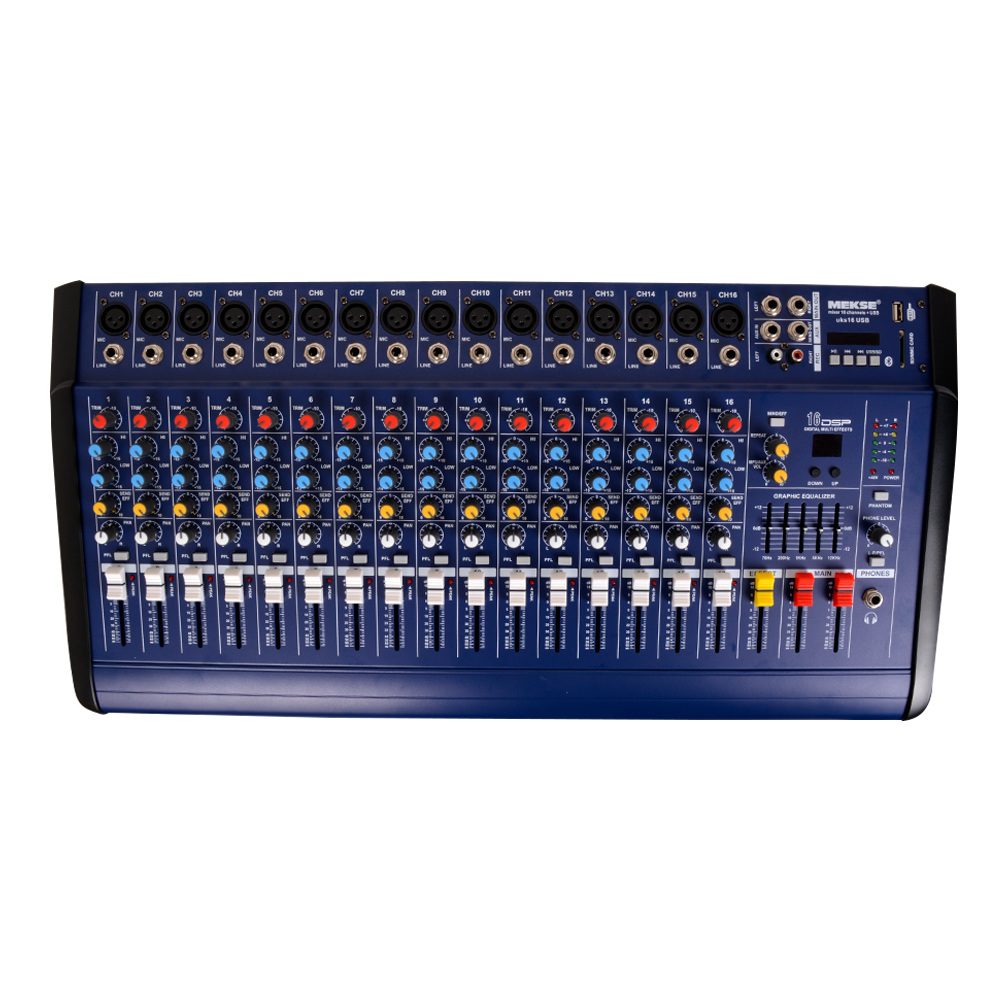 CONSOLA POWER MIXER 16CH BLUETH+ USB,UKS-16USB MEKSE