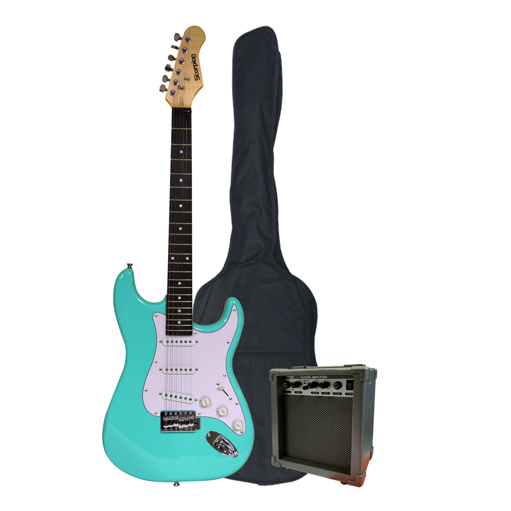 PACK GUITARRA  ELEC.PAC-6  TURQUESA SCORPION     