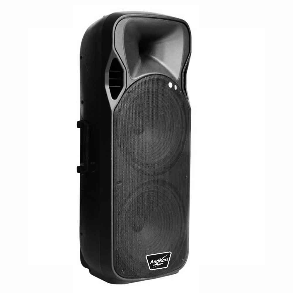 CAJA ACUSTICA PARLANTE PORTATIL 2X15  +2 MICROFONOS AK-1515/MIC ANDKOSS